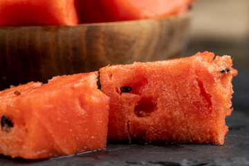 juicy and fresh pieces of red watermelon