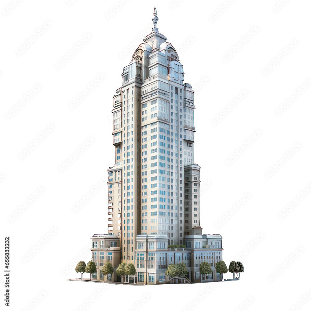 Poster skyscraper isolated on white created with generative ai