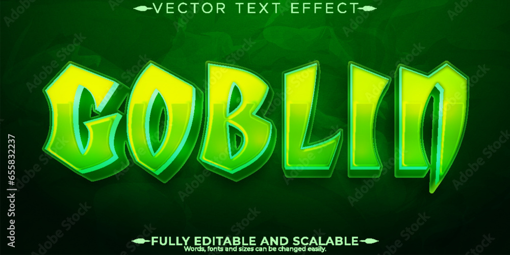 Wall mural Goblin text effect, editable elf and orc text style