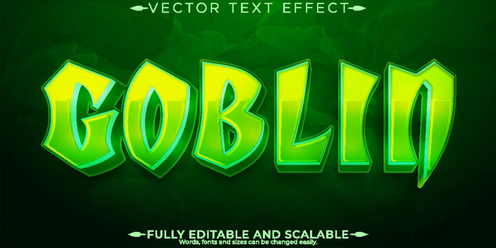 Goblin text effect, editable elf and orc text style