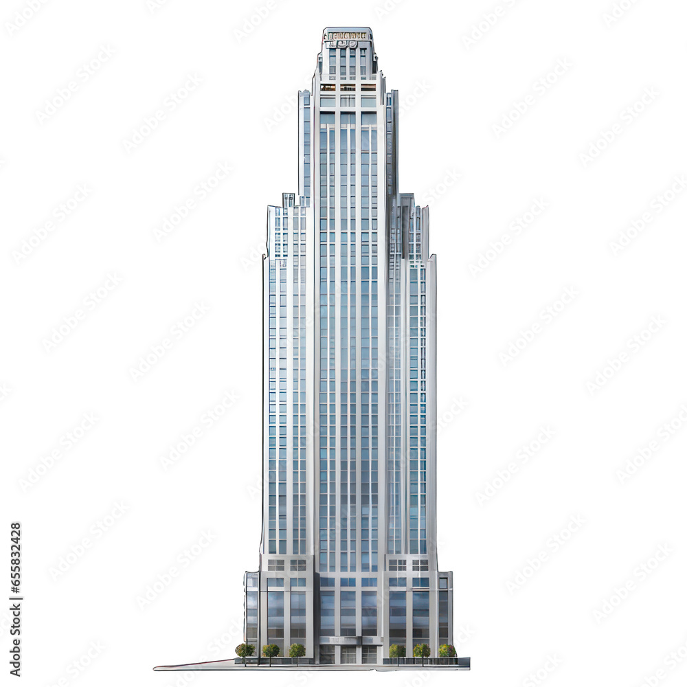 Poster skyscraper isolated on white created with generative ai