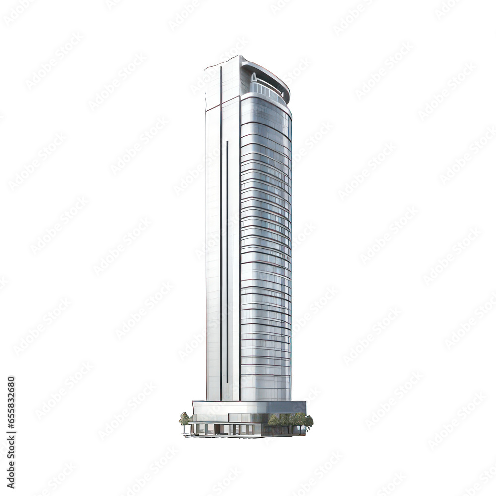 Poster skyscraper isolated on white created with generative ai