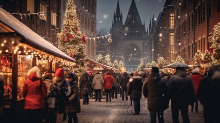 Christmas market and Christmas Decoration in beautiful old town