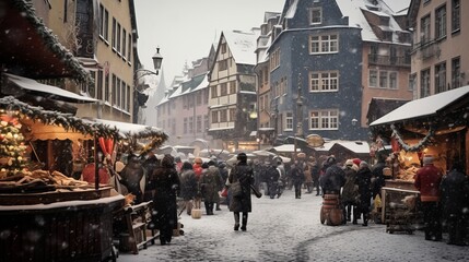 Christmas market and Christmas Decoration in beautiful old town