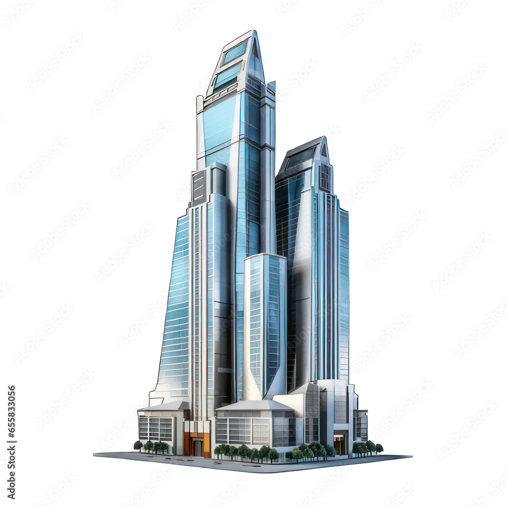 Poster skyscraper isolated on white created with generative ai