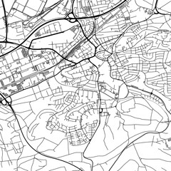 1:1 square aspect ratio vector road map of the city of  Boblingen in Germany with black roads on a white background.