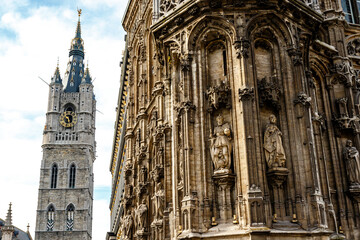 Ghent Belfry tower, an Unesco World Heritage site in Gent, Flanders, Belgium, Europa