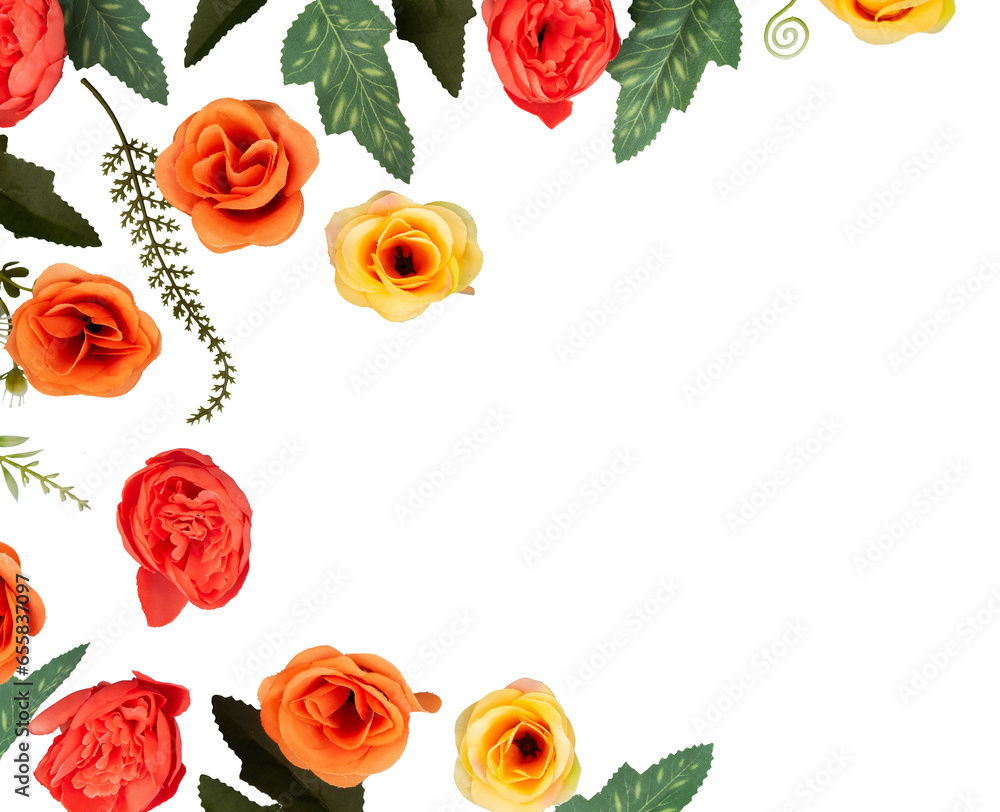 Poster set of roses border frames