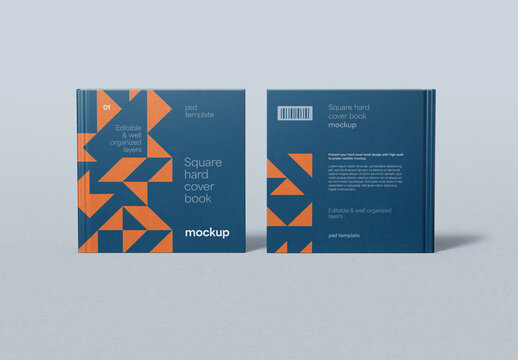 Square Hardcover Book Mockup for Publishing and Editorial Design