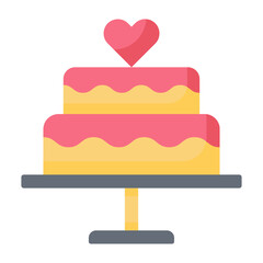 Wedding Cake Flat Icon