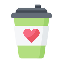 Valentine Coffee Flat Icon