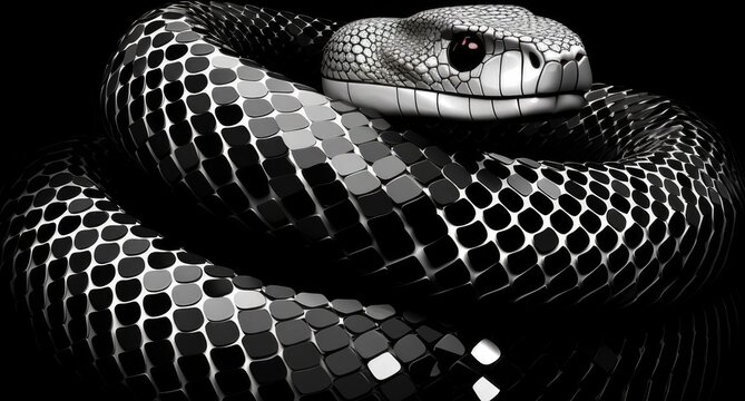A black and white snake