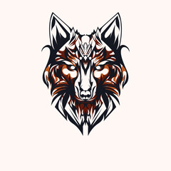 vector design of ornamental wolf head