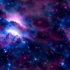 Fototapeta premium Mystic Azure: Seamless Dark Blue Galaxy & Nebula Art Textures!