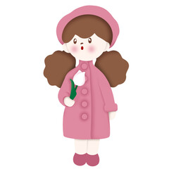 Cartoon of cute women in various postures