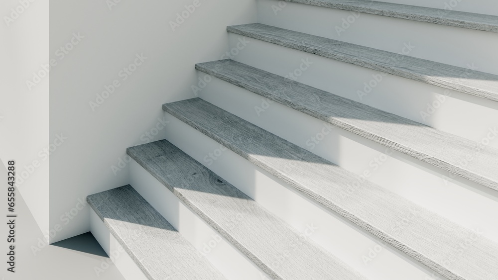 Poster abstract architectural backdrop - 3d render. white details of the facade of modern building on blue 