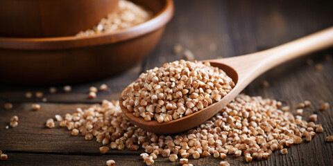 Close-up organic buckwheat seeds.