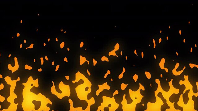 2D Fire, Cartoon Fire Burning