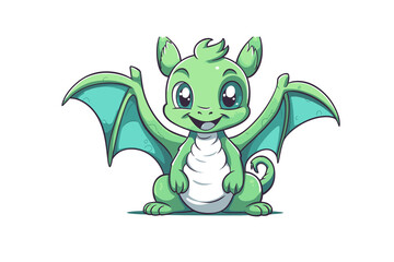 Obraz premium green dragon cartoon HD 8K wallpaper Stock Photographic Image 