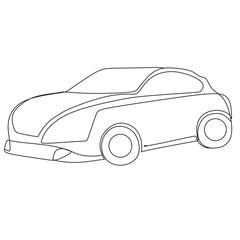 Elegance car sport element vector image. One line car.