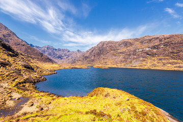 Obraz premium island of skye, lake Coruisk landscape, scotland, uk