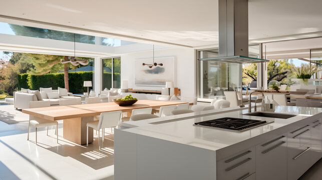  bright, clean kitchen in a big house. Everything's white and looks new. Great for pictures of fancy homes or kitchen stuff. User
Modern White Kitchen in Estate Home