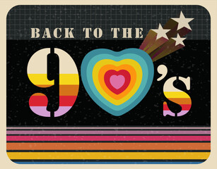 Abstract retro back to the 90s background. Vector illustration file.