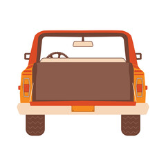 Autumn hand drawn clipart. Fall season cozy symbol. Autumn seasonal element - camper rv car . Harvest colorful illustration. Thanksgiving flat icon. Stock design