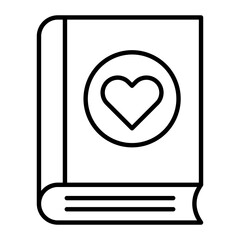 Love Book Outline Icon
