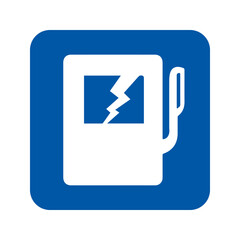 High electricity place. Warning. Electrocar charger station