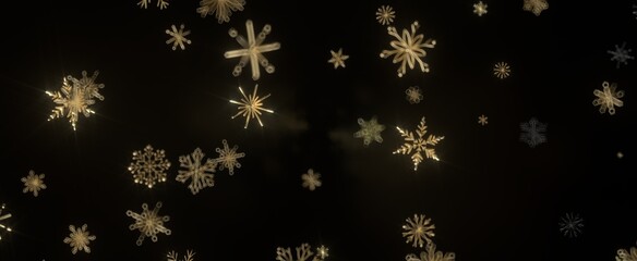 Snowflakes falling for christmas decoration abstract