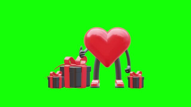 3D heart character has many gifts.