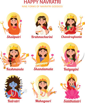 happy navratri nine forms of navratri goddess nine devis jai mata di indian goddess nine forms navratari devis