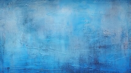 Blue cement wall with rough texture and cracks as abstract background
