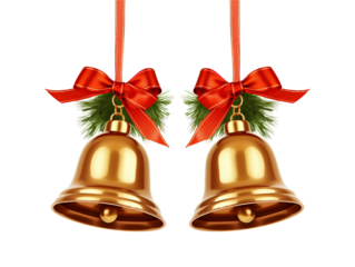 Christmas bells decoration isolated on transparent or white background, png