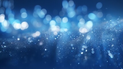 Abstract blue background with snowflakes and stars. Festive winter holiday wallpaper
