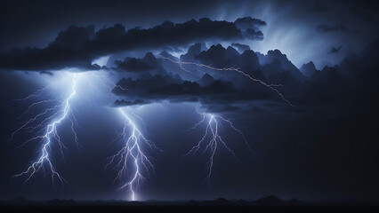  Lightning rays carry an electrical charge. thunder in the starless night sky