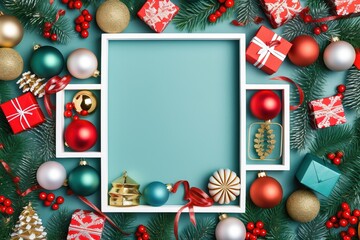 Background image with christmas tree theme with Generative AI technology