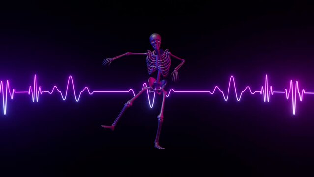 Halloween Skeleton Audio Wave Background Loop