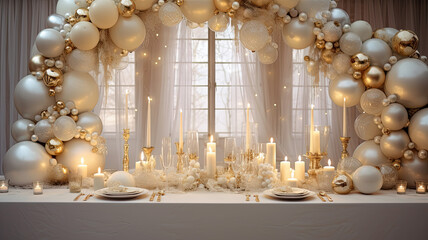 Festive Christmas Table Setting in Gold