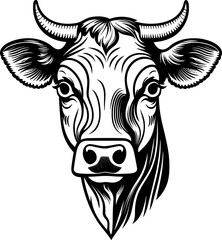 A vector illustration of a cow head. EPS-10