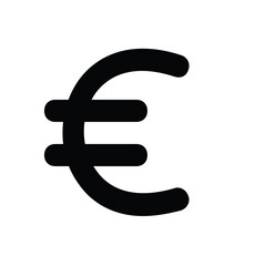 euro icon vector simple design