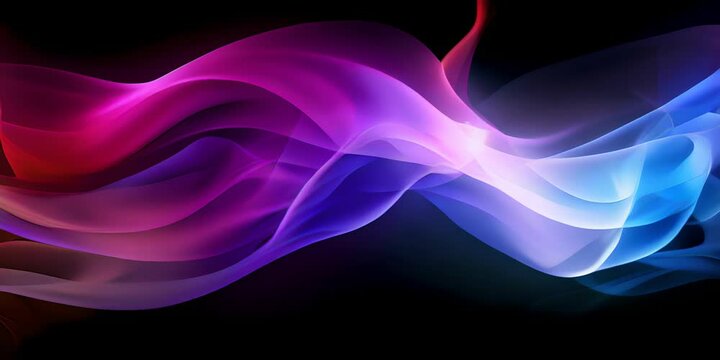 abstract colorful wavy lines on a dark background -created with AI	