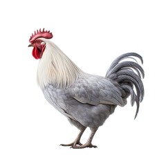 Fototapeta premium A white rooster. Great for articles on chicken , poultry, farming, cooking, food supply, agriculture, entrepreneurship and more. 