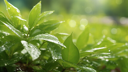 rain drops on green leaf