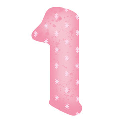 Number illustration 0-9 pink with white star pattern