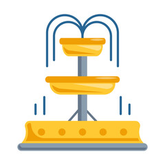 Public Park fountain concept, fons or fontis vector color icon design, Lawn and Gardening symbol, Farm and Plant sign, agriculture and horticulture equipment stock illustration