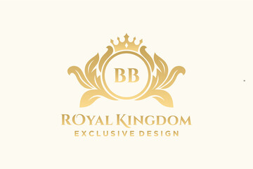 Letter BB template logo Luxury. Monogram alphabet . Beautiful royal initials letter.