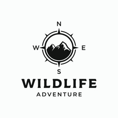 modern and creative compass logo design. logo for adventurers, business, camping, outdoor.