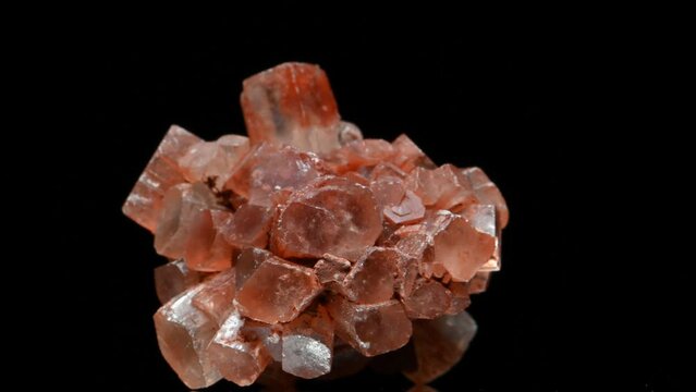 Aragonite 'Sputnik' (calcium carbonate) rotating slowly against a black background